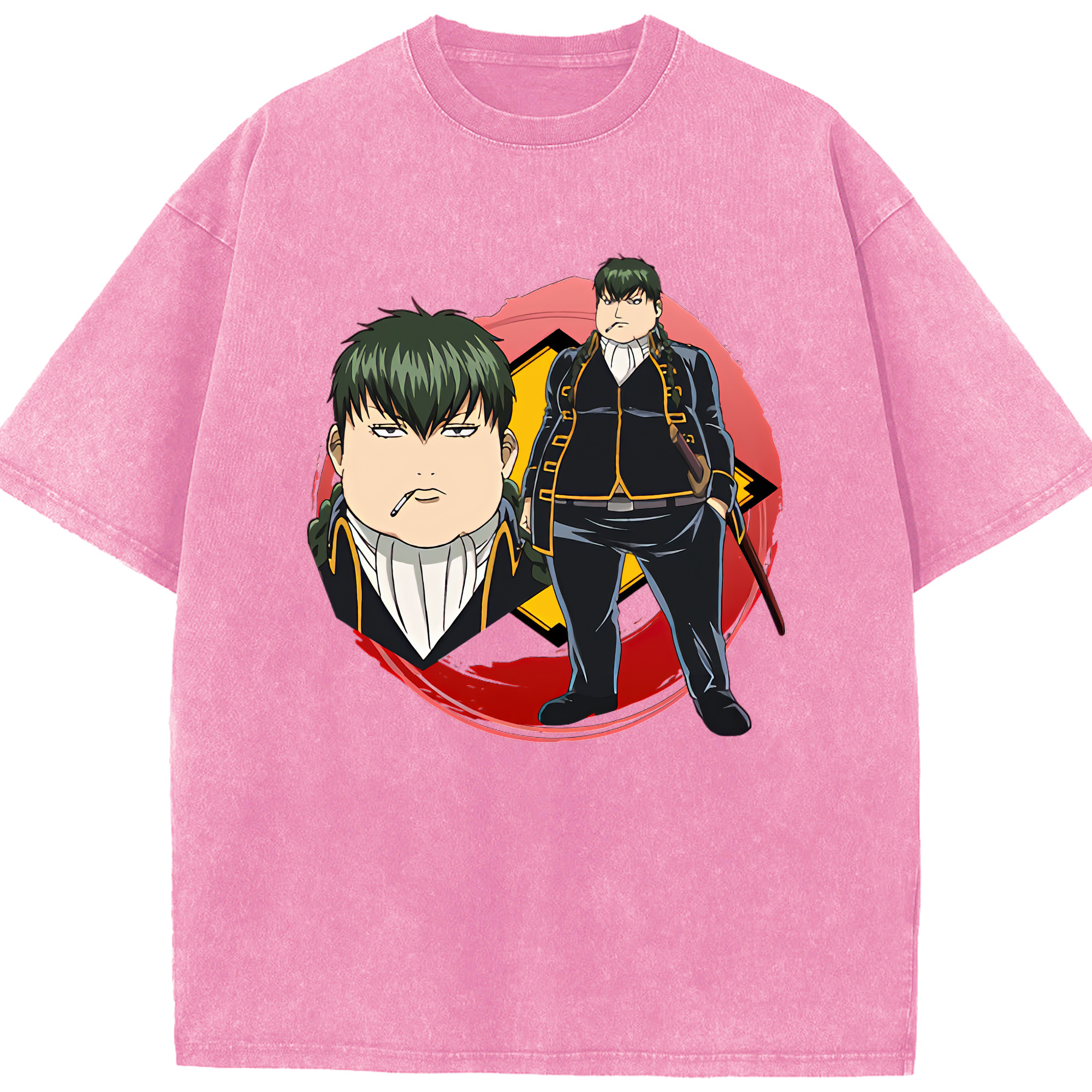 （画像用） ぎんたま 坂田銀時（さかたぎんとき） 神楽 志村新八（しむら しんぱち） GINTAMA Sakata Gintoki Kagura Shimura Shinpachi 綿100% ヴィンテージ風 半袖Tシャツ（フロントプリント）